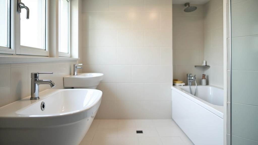 Finished bathroom with newly installed tiles